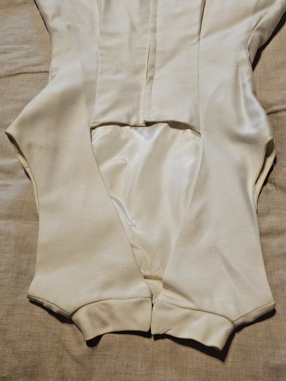 ✨ Cream Fabric Panel with Light Brown Stain